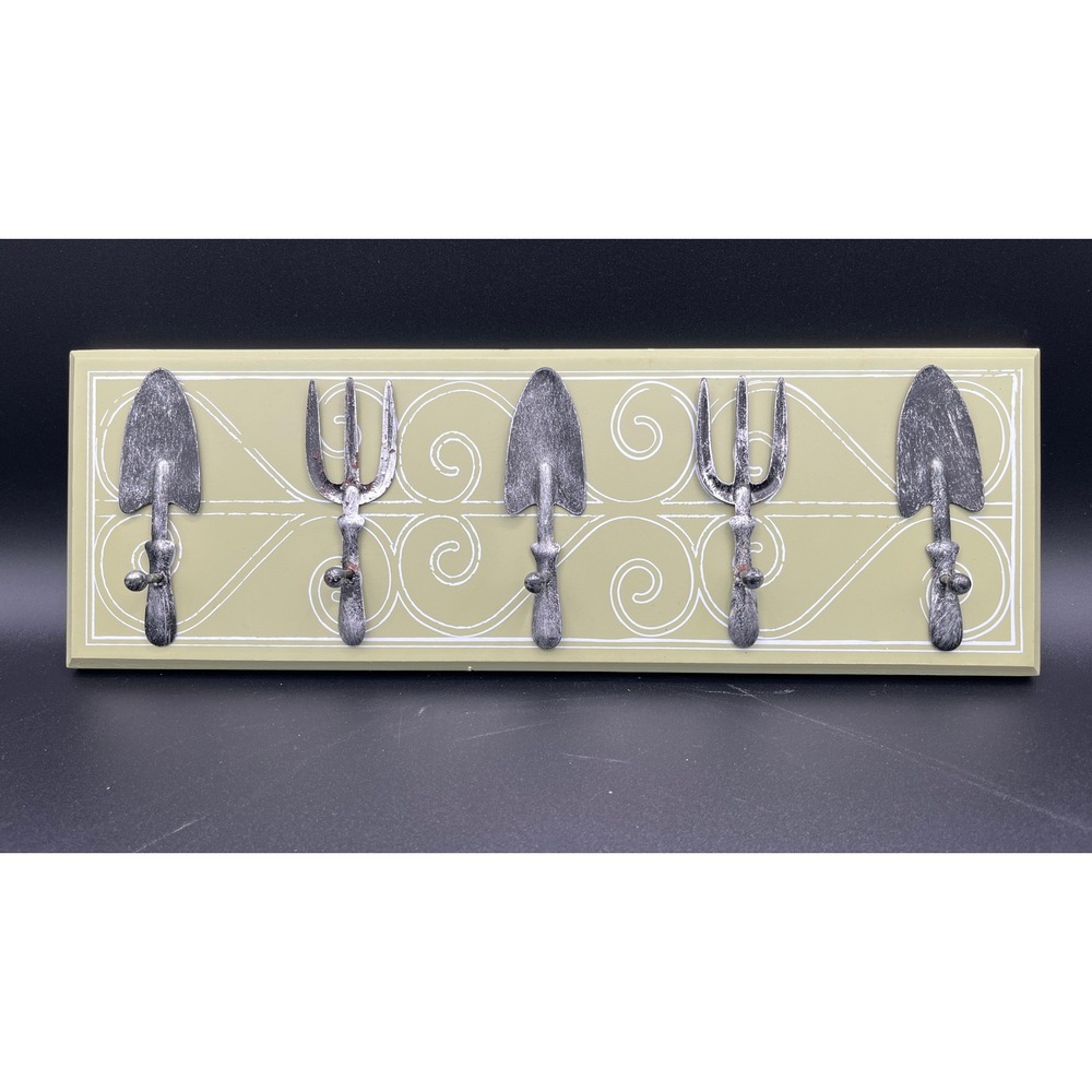 Garden Tool Hooks Wall Mounted Coat Rack Organizer Home Decor 15" x 5"